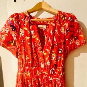 FESTIVE RED MAXI ANTHROPOLOGIE BRAND DRESS